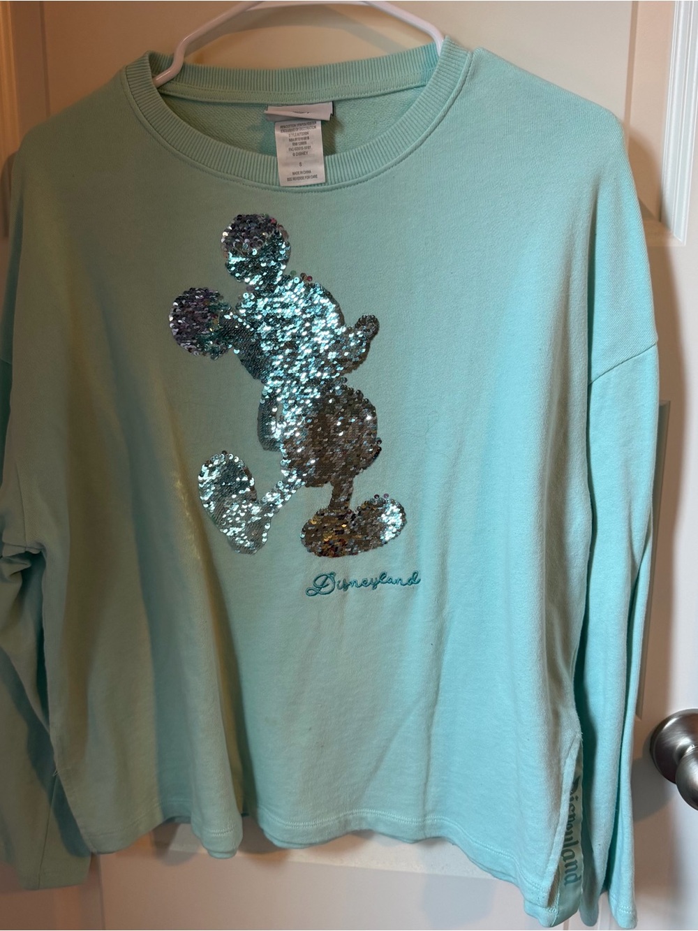 Disney Mint Green Sequin Mickey Sweatshirt